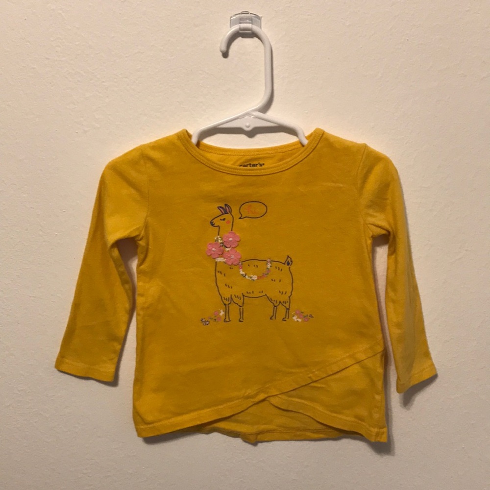 Carter’s Long Sleeve Llama Tee Yellow 18 Mos